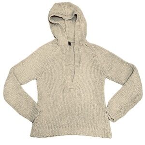 🧥❄️ AMERICAN EAGLE OUTFITTERS Chunky Knit Cotton‎ GIRLS Hooded Sweater L
